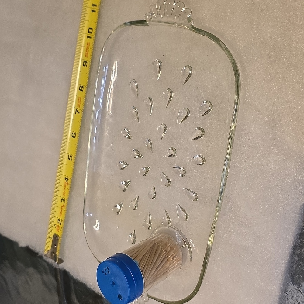 Antique Teardrop Glass Tray For Dining Or Vanity - Picture 10 of 11